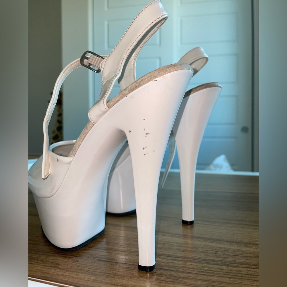 White Pleaser Heels